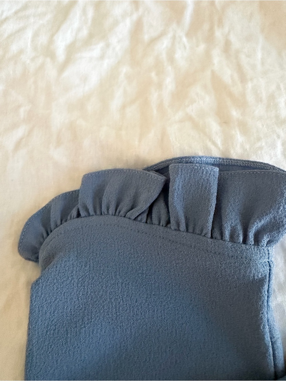 Ganni Light Blue Ruffle-Hem Mini Dress - Picture 6 of 6